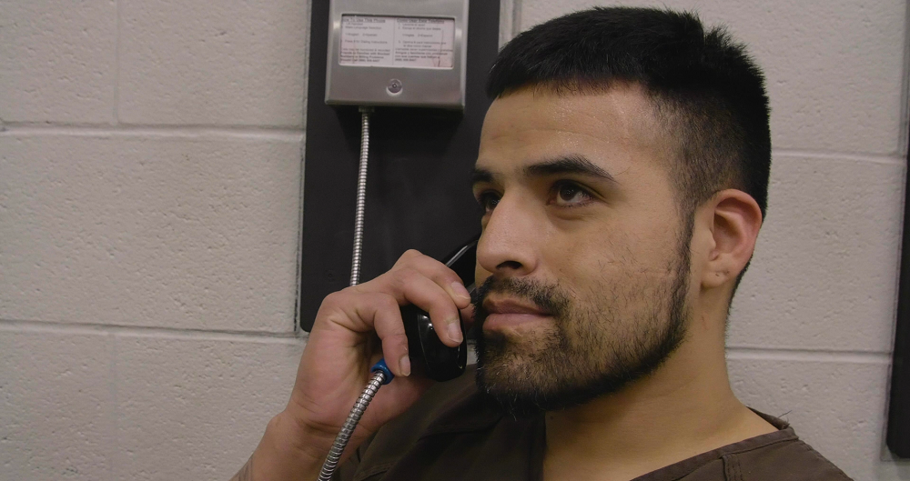 inmate on phone