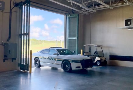 modern jail facility sally port entrance