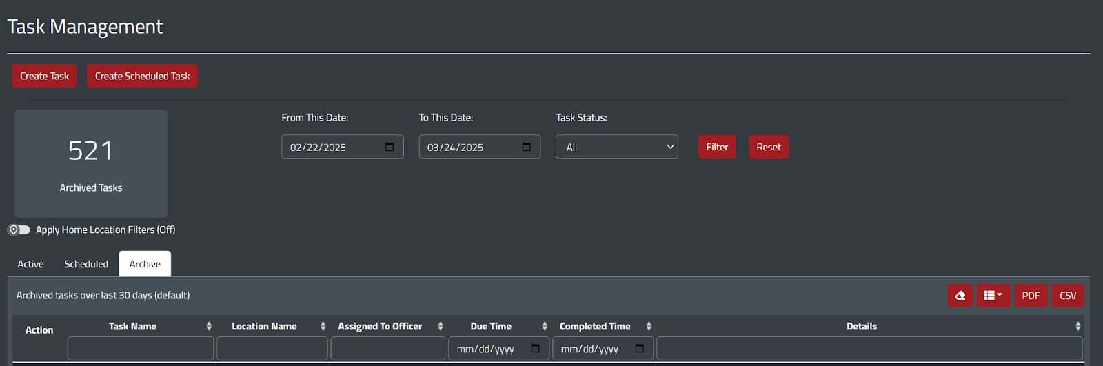 Mission Command Task Management