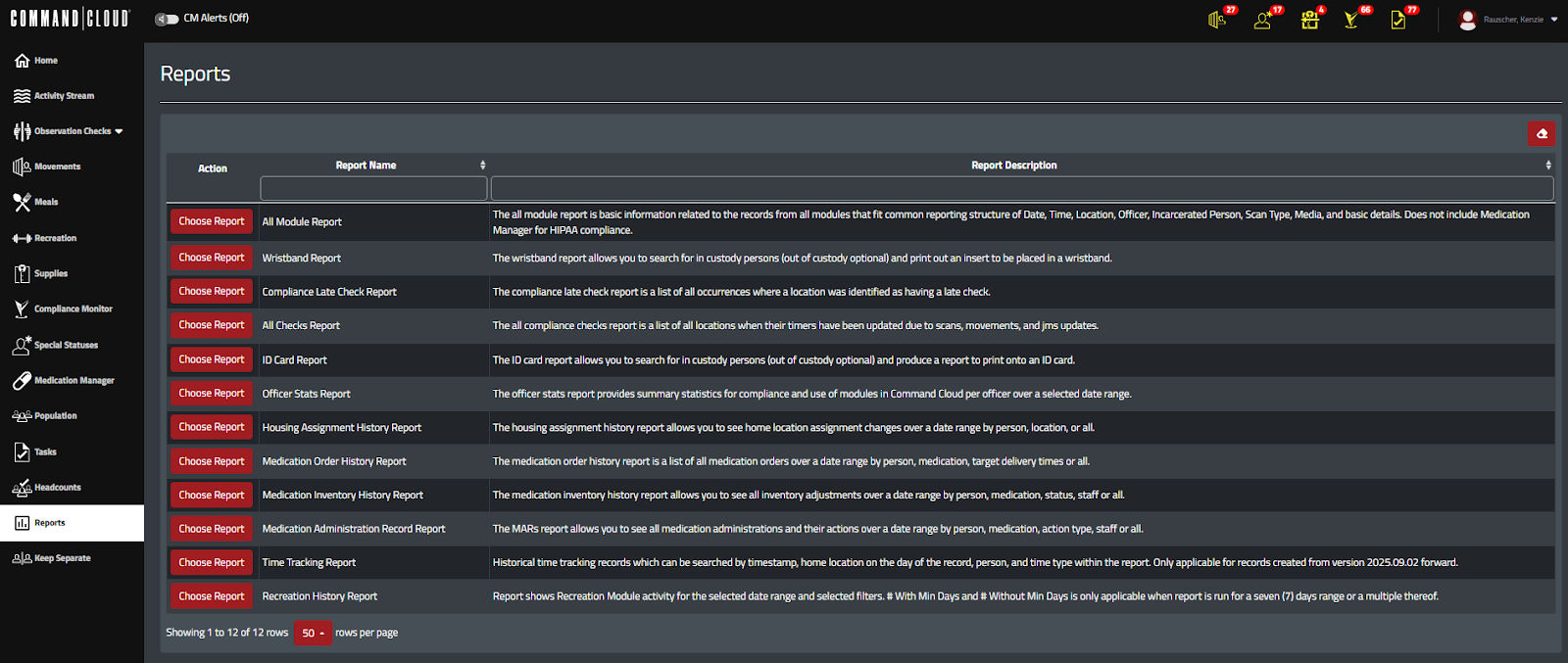 Task reporting in jails