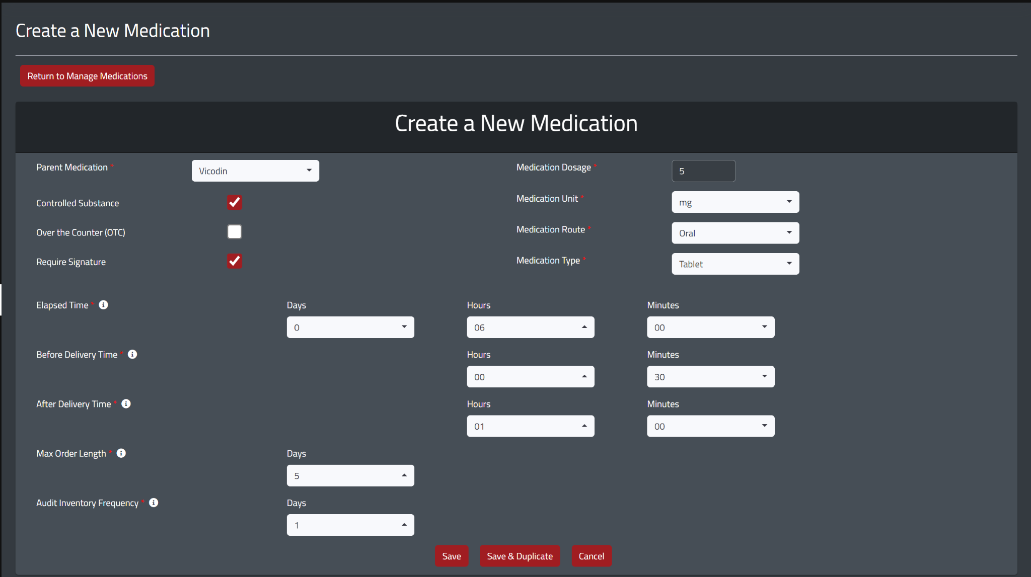 create an inmate medication command cloud
