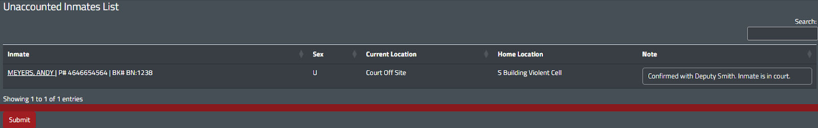 Inmate Headcount Dashboard